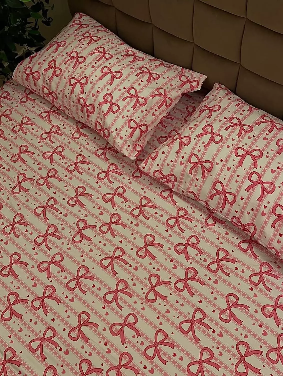 طقم ملايه قطن تركي كبير فيونكه مخطط image