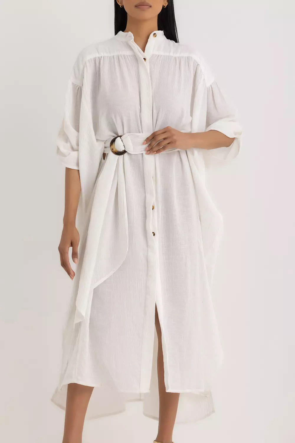 The Shahira Linen Kaftan Dress 6