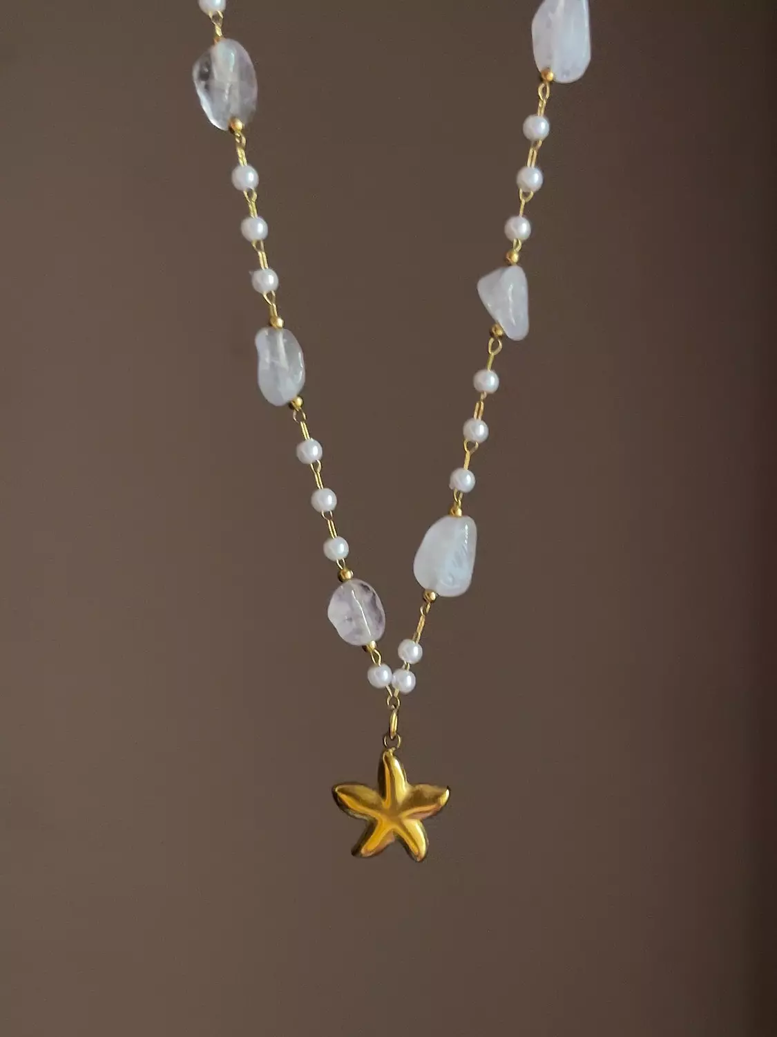 Cool grey starfish necklace  image