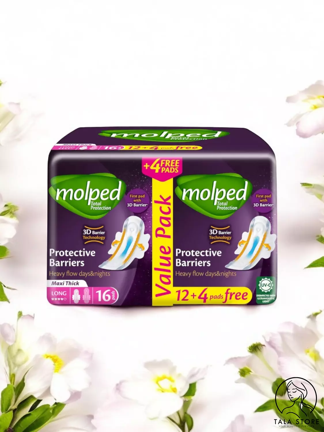 Molped Total Protection Night Maxi with Protective Barriers - 12+2 FREE pcs 1