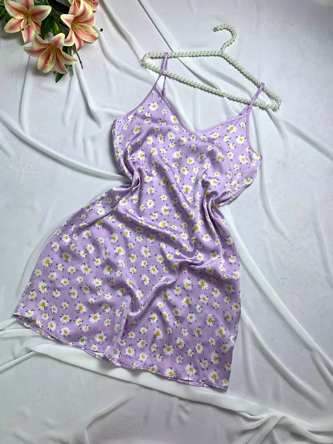 Floral silky satin lingerie from primark image