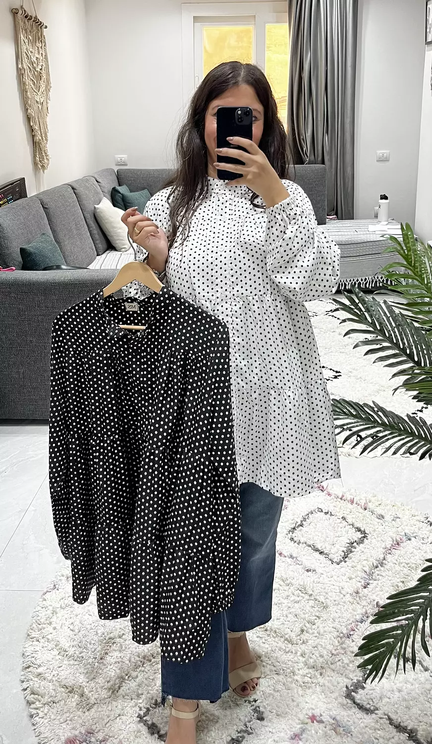 Ruffled Polka Dots Blouse 🤍  15