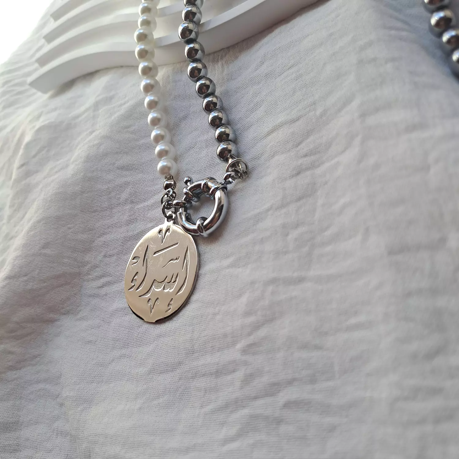 silver pearl necklace 1