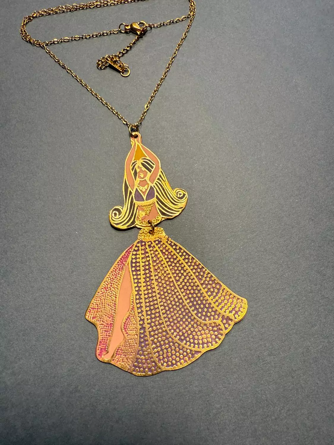 Gold platted belly dancer Necklace  2