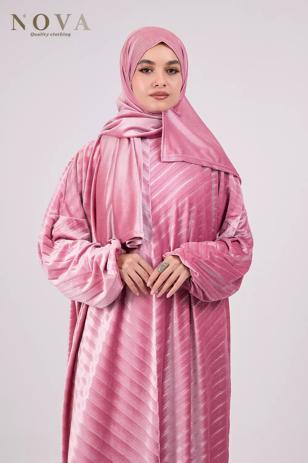 Dusty rose pleated velvet  3