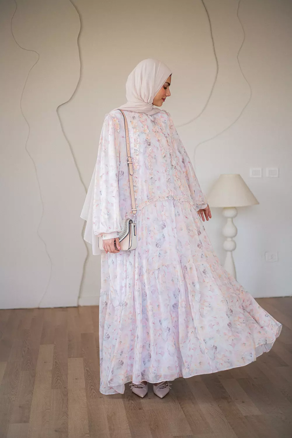 Rose Chiffon Dress with Full Lining 5