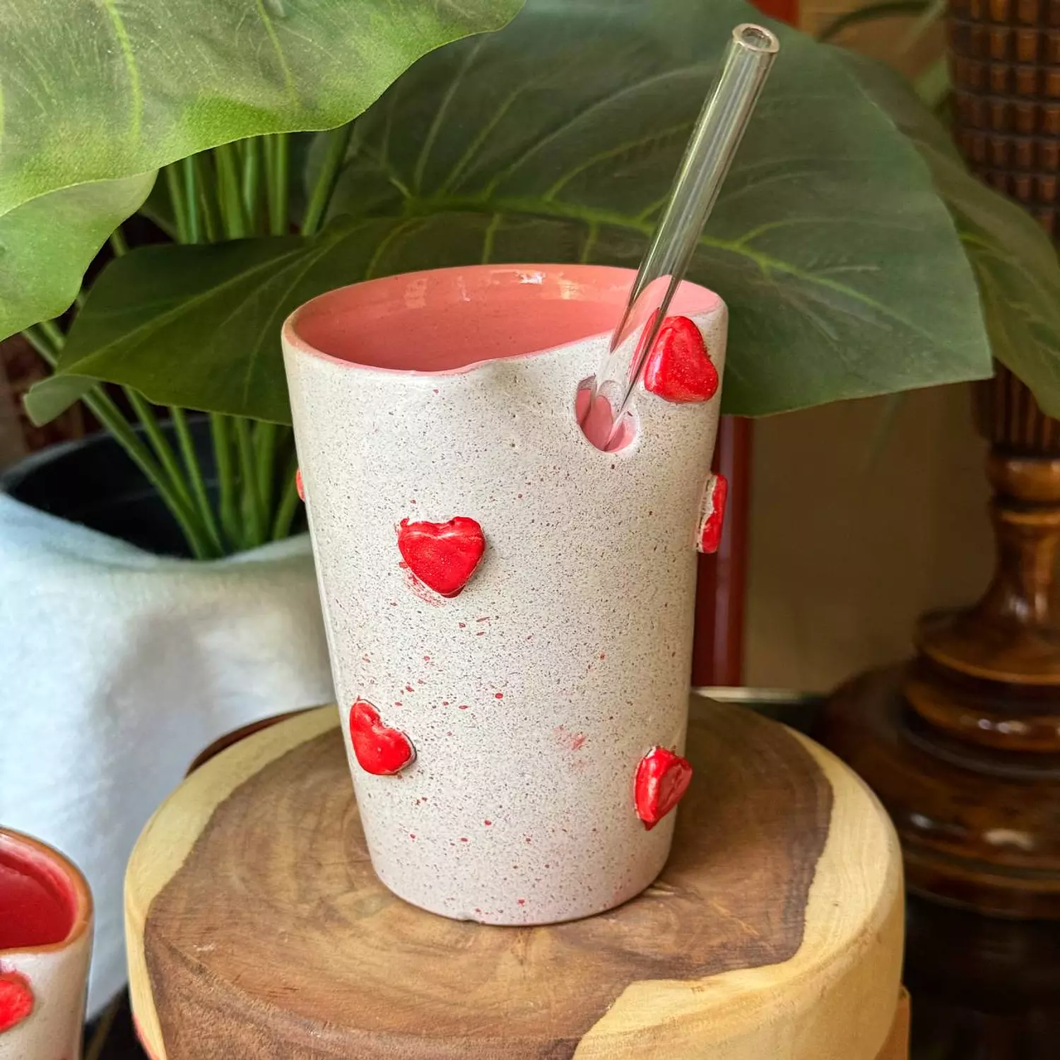 Pink LOVE straw cup 1