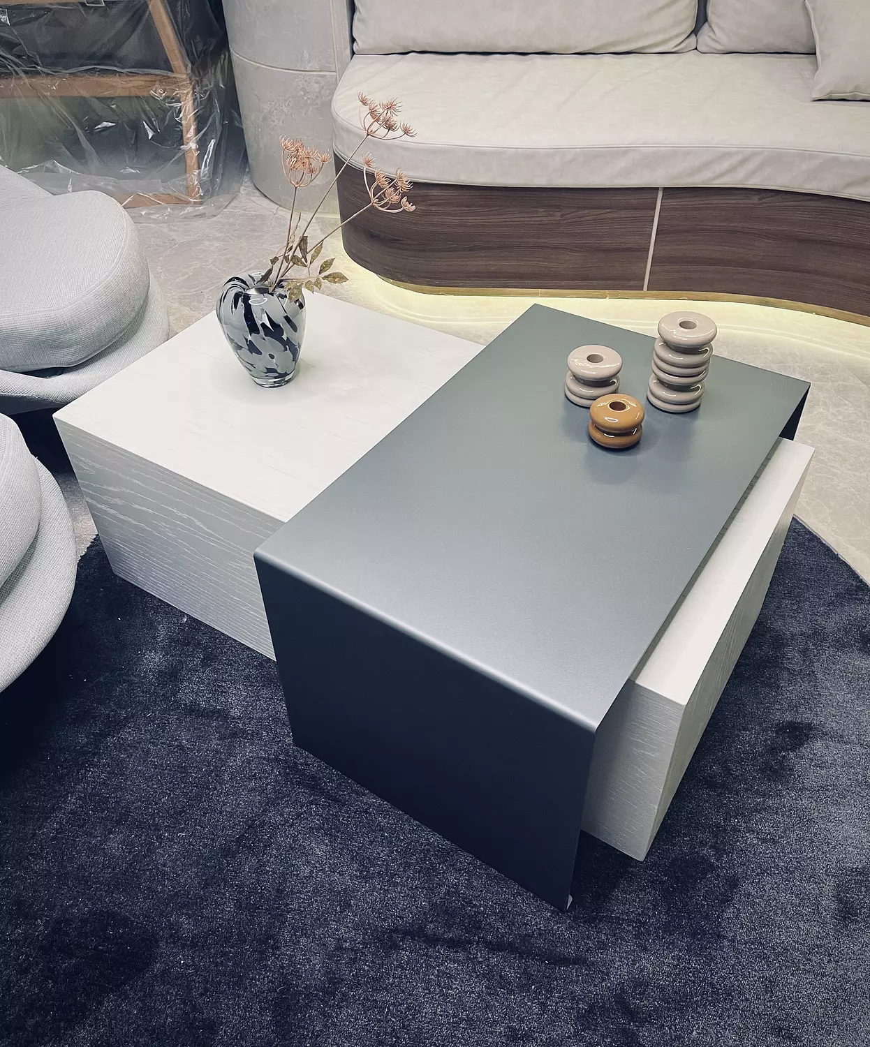 Wood Table with Metal Extension