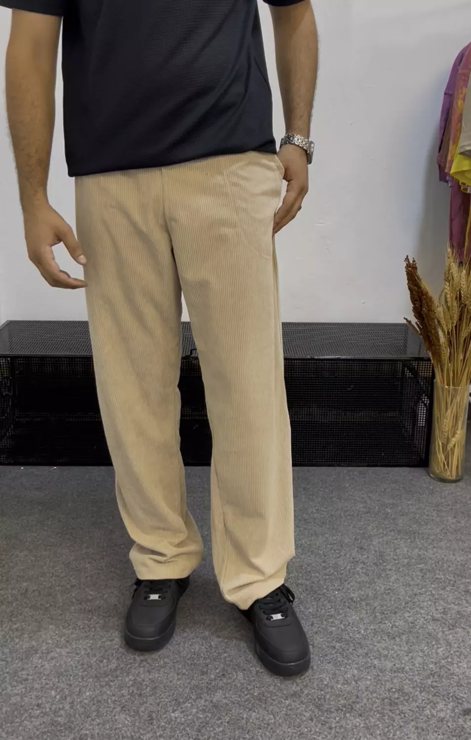 Beige wide leg pants 2