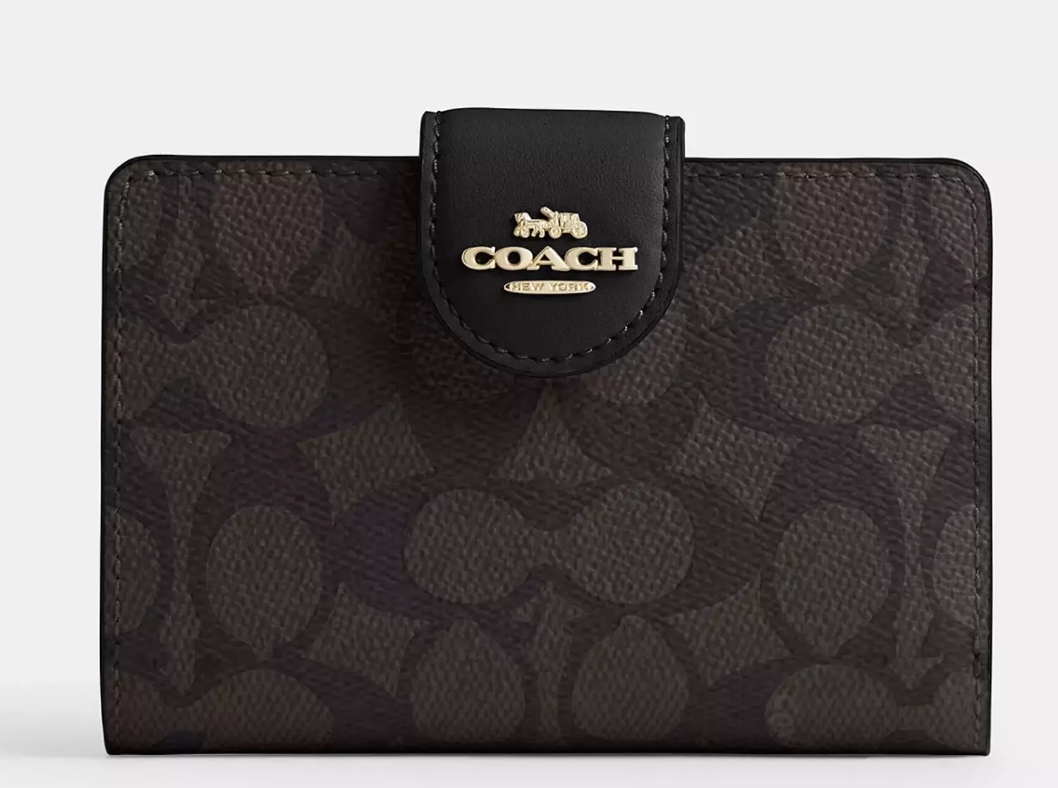 Medium Corner Zip Wallet In Signature black image