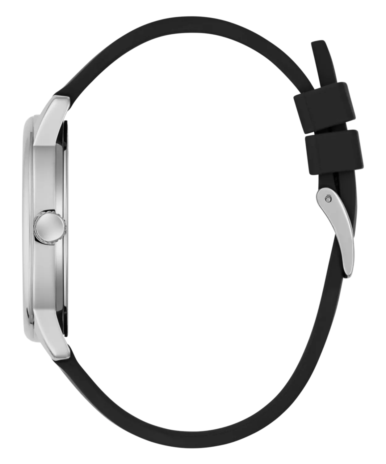 GUESS Mens Black Silver Tone Analog Watch 1