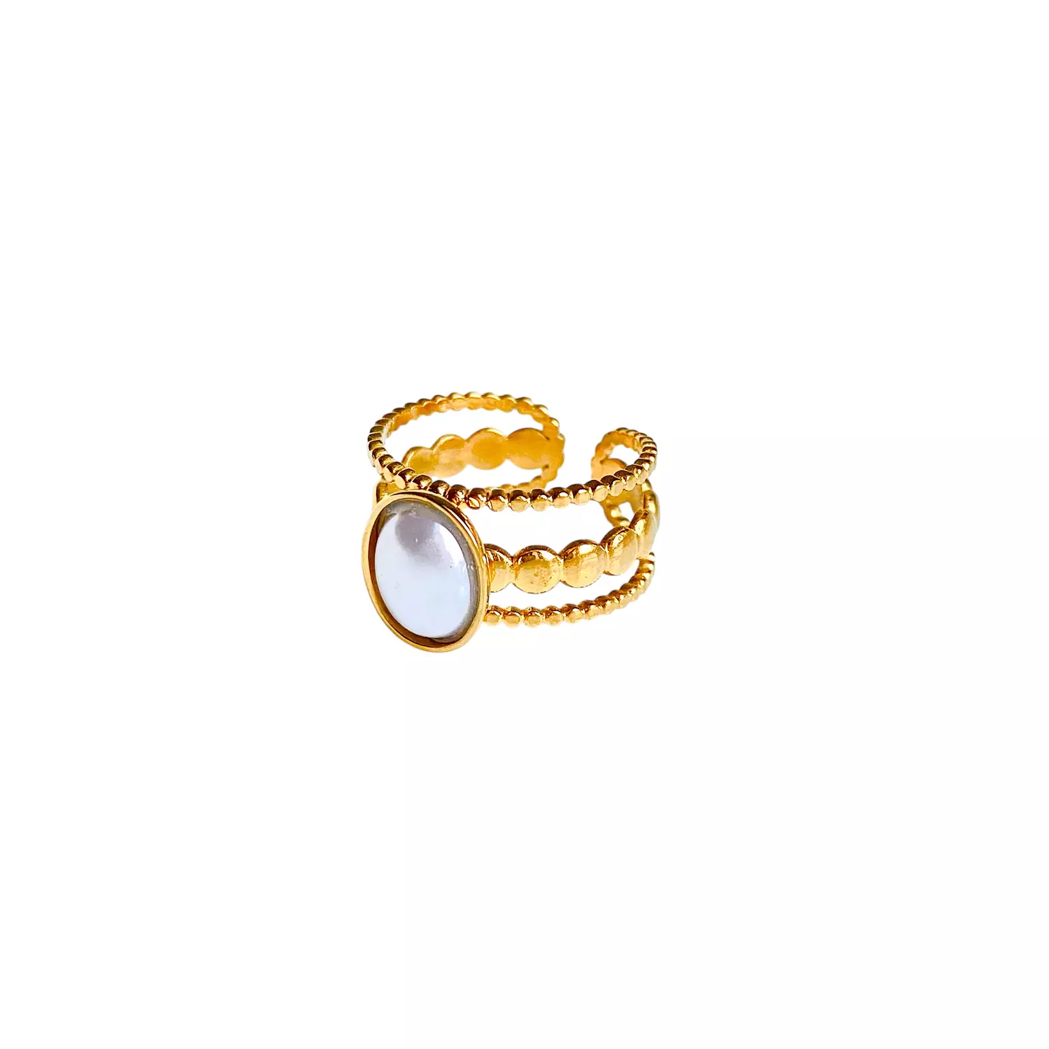 Gold Ring with Pearl Stone  1