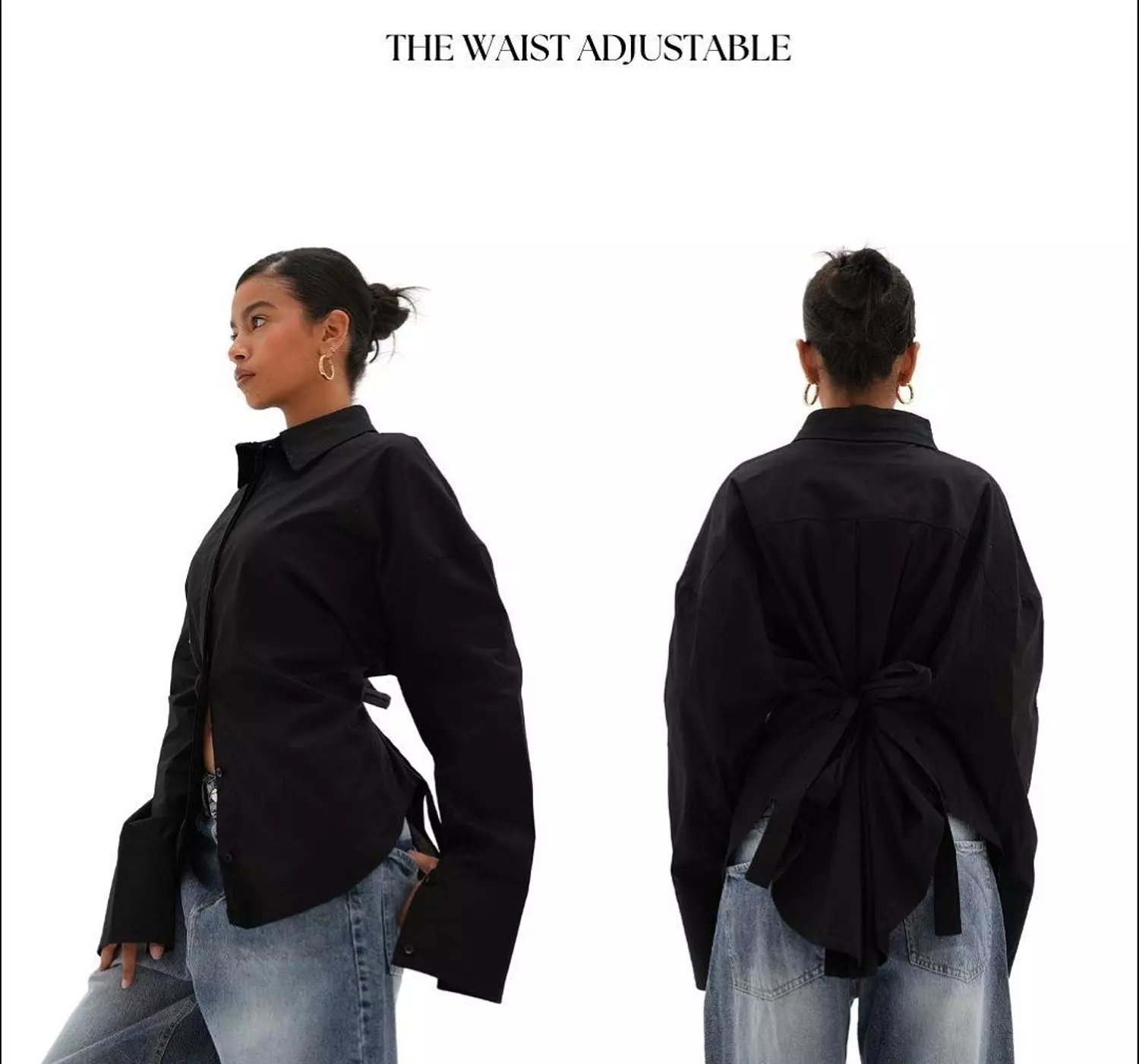 Lightweight Poplin Tie-Back Shirt – Relaxed Fit with Classic Details 1