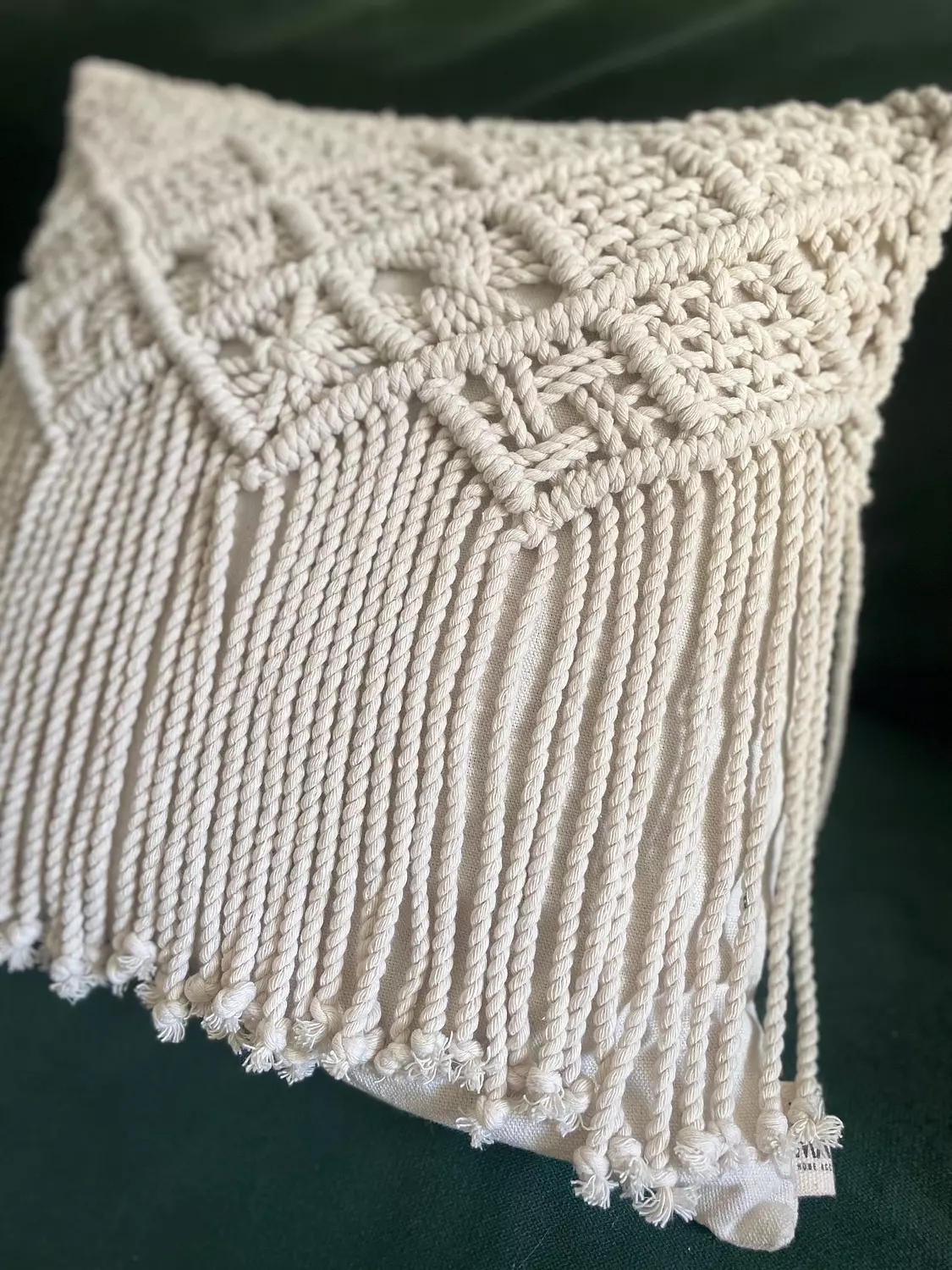 Patches Cotton Macrame Cushion     1