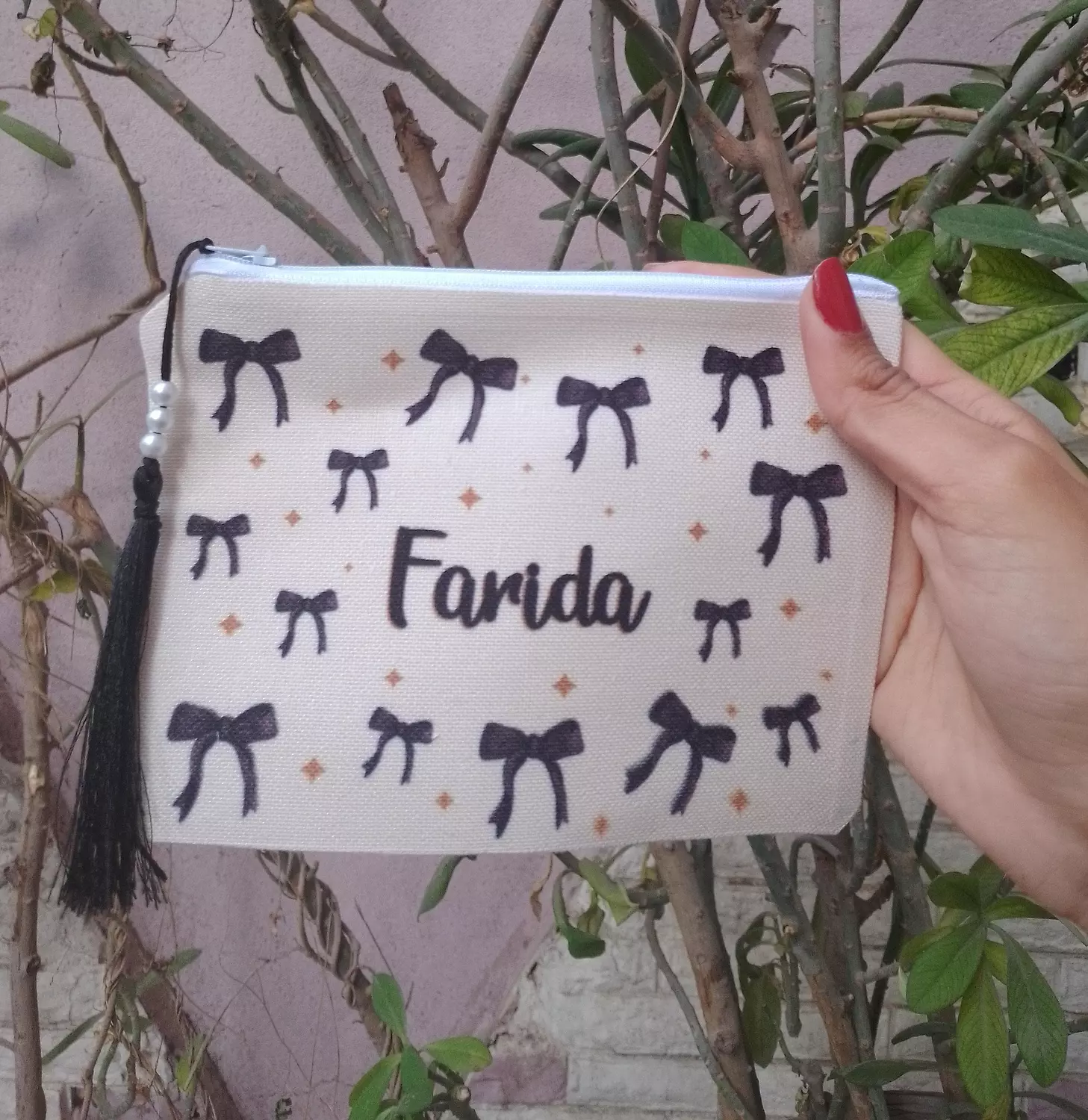 Black Ribbon Bows Pouch image