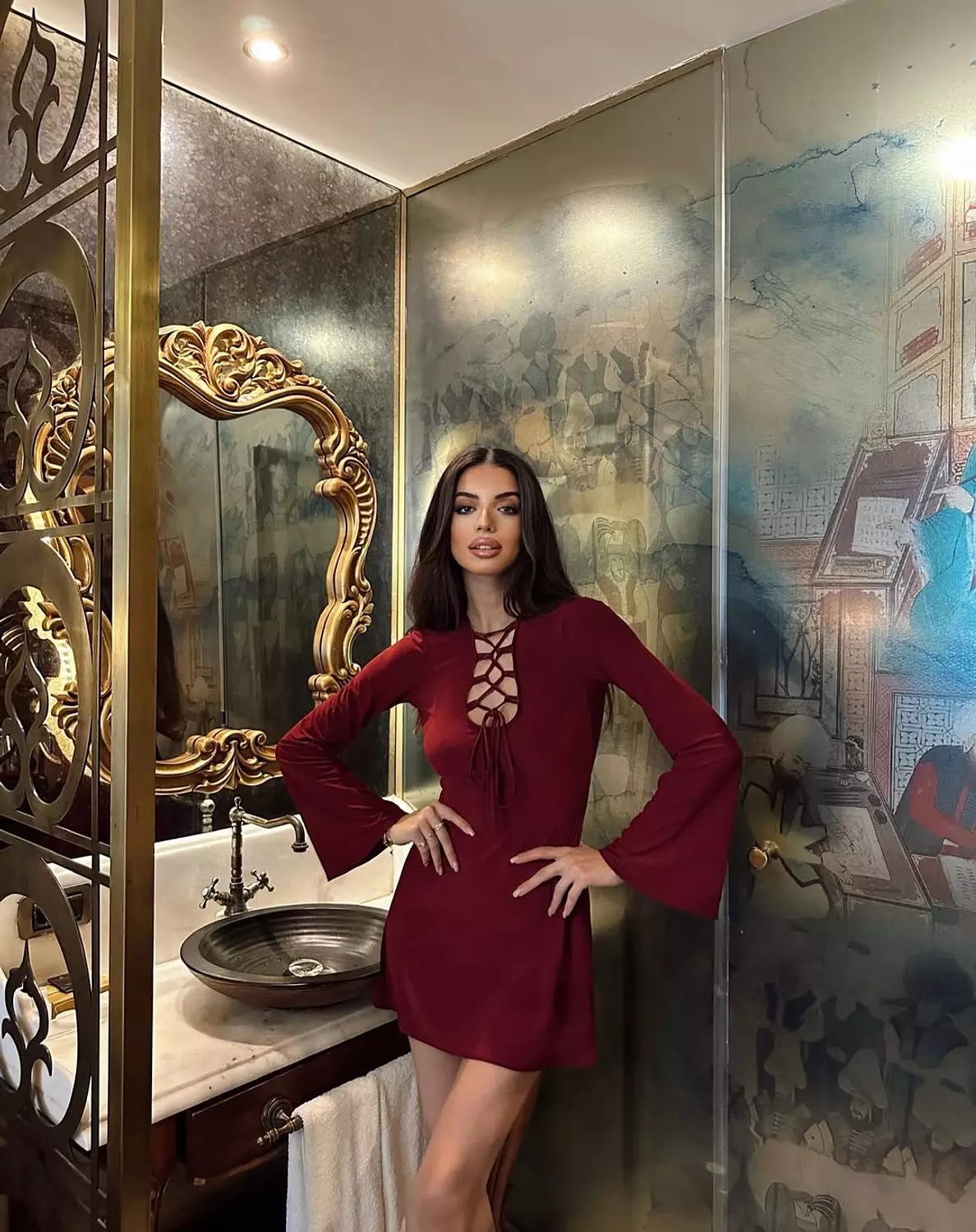 Carlet Red Mmini Dress image