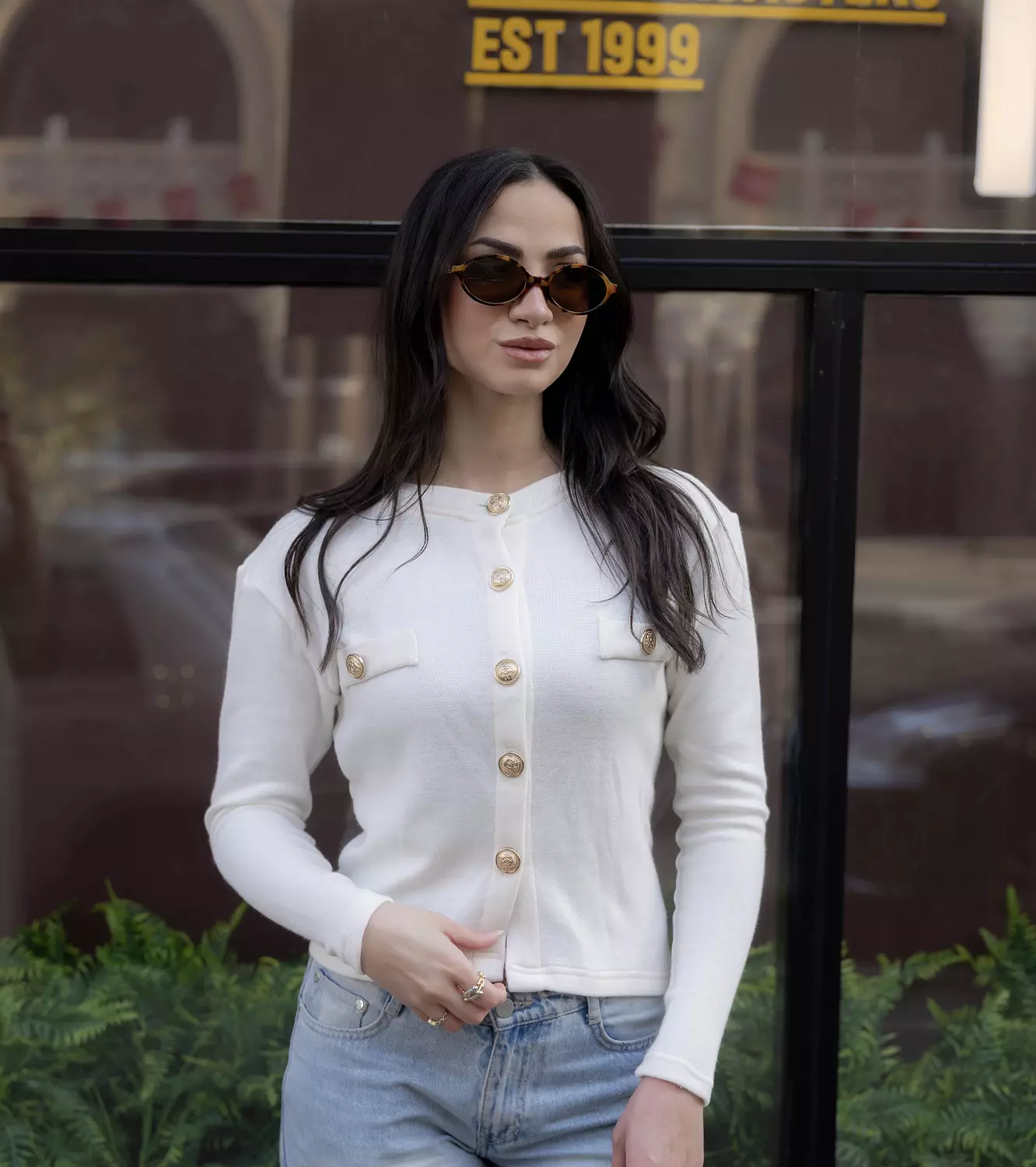 Knitted cardigan sweater image