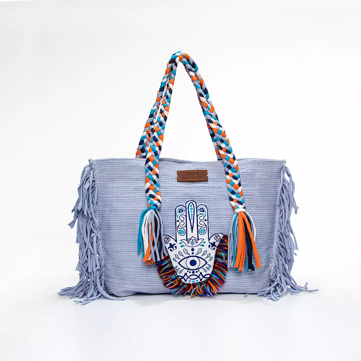 Blue Tote Bag with Evil Eye Badge image