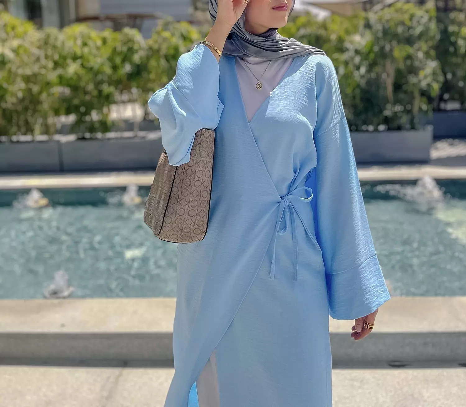 Nature Wrapped Dress- Baby Blue  image