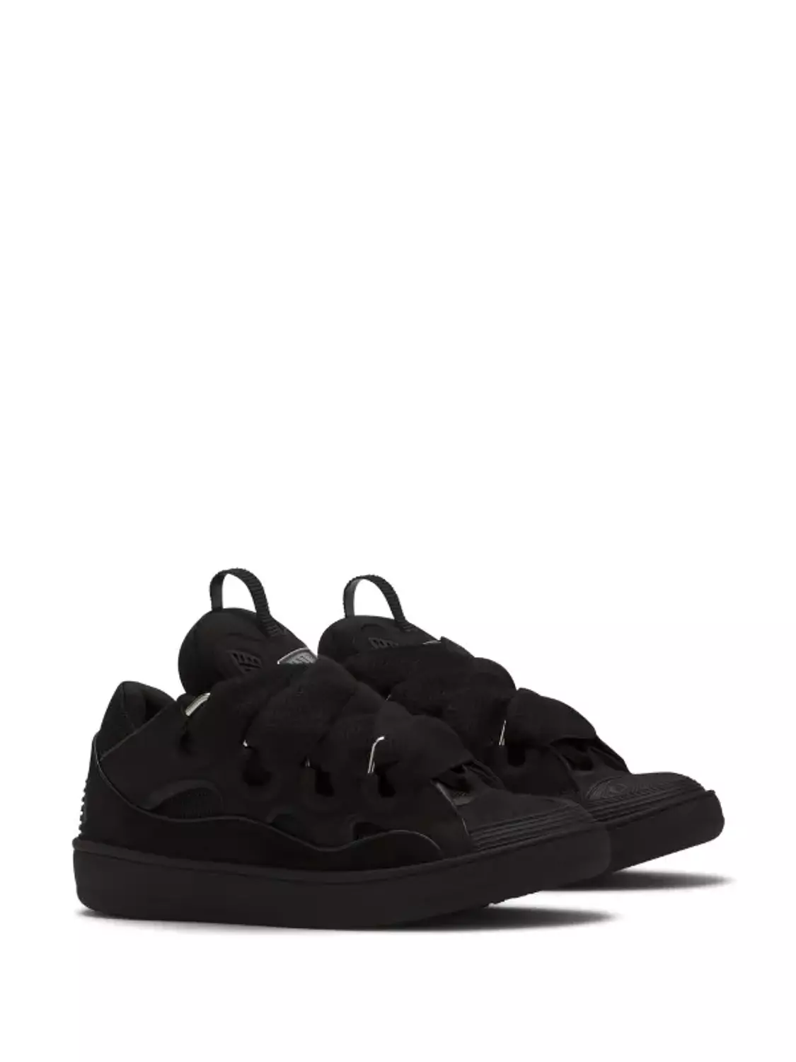 Lanvin Leather Curb Sneaker Black  2
