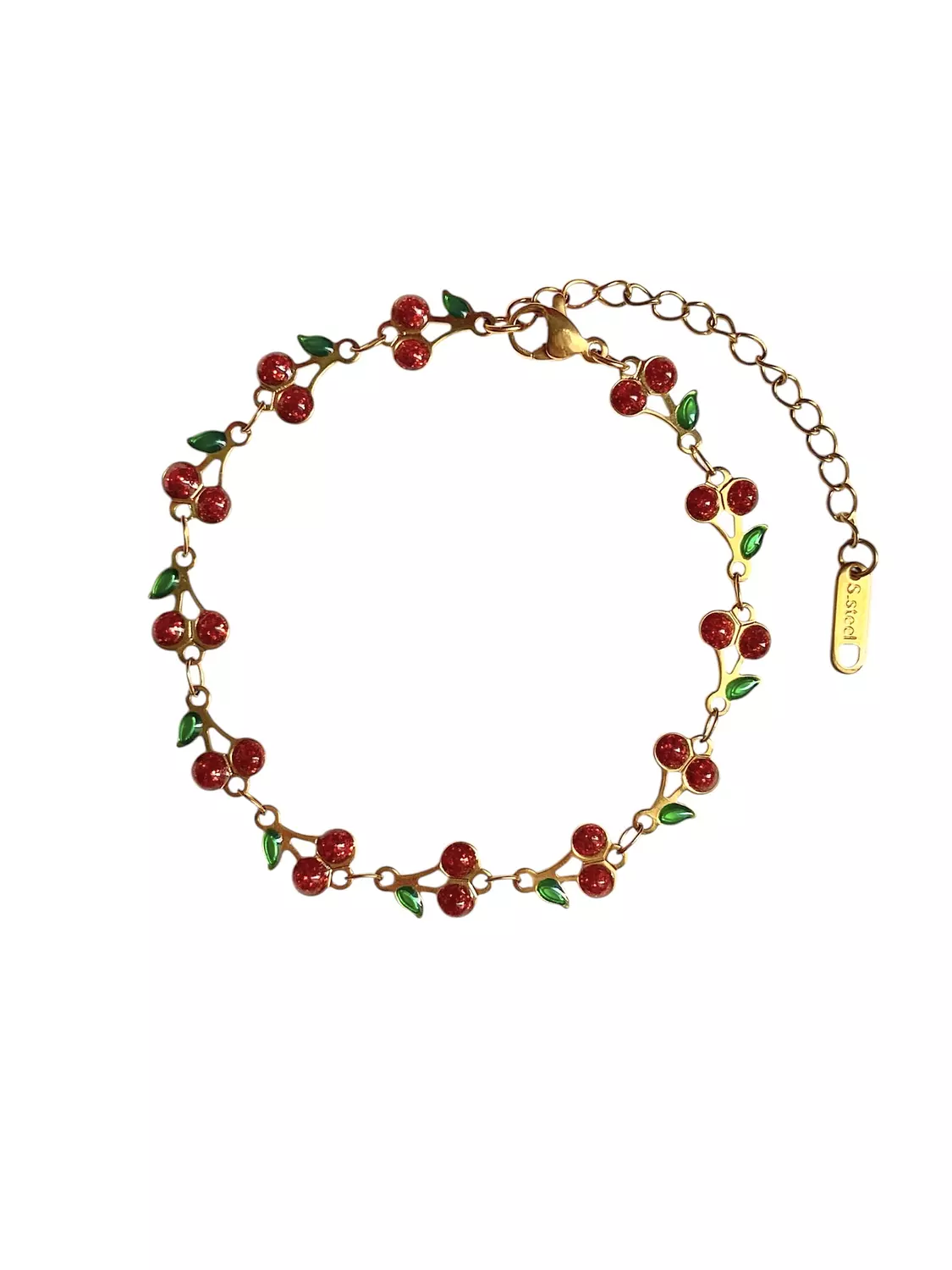 Cherry stainless steel bracelet 🍒 image