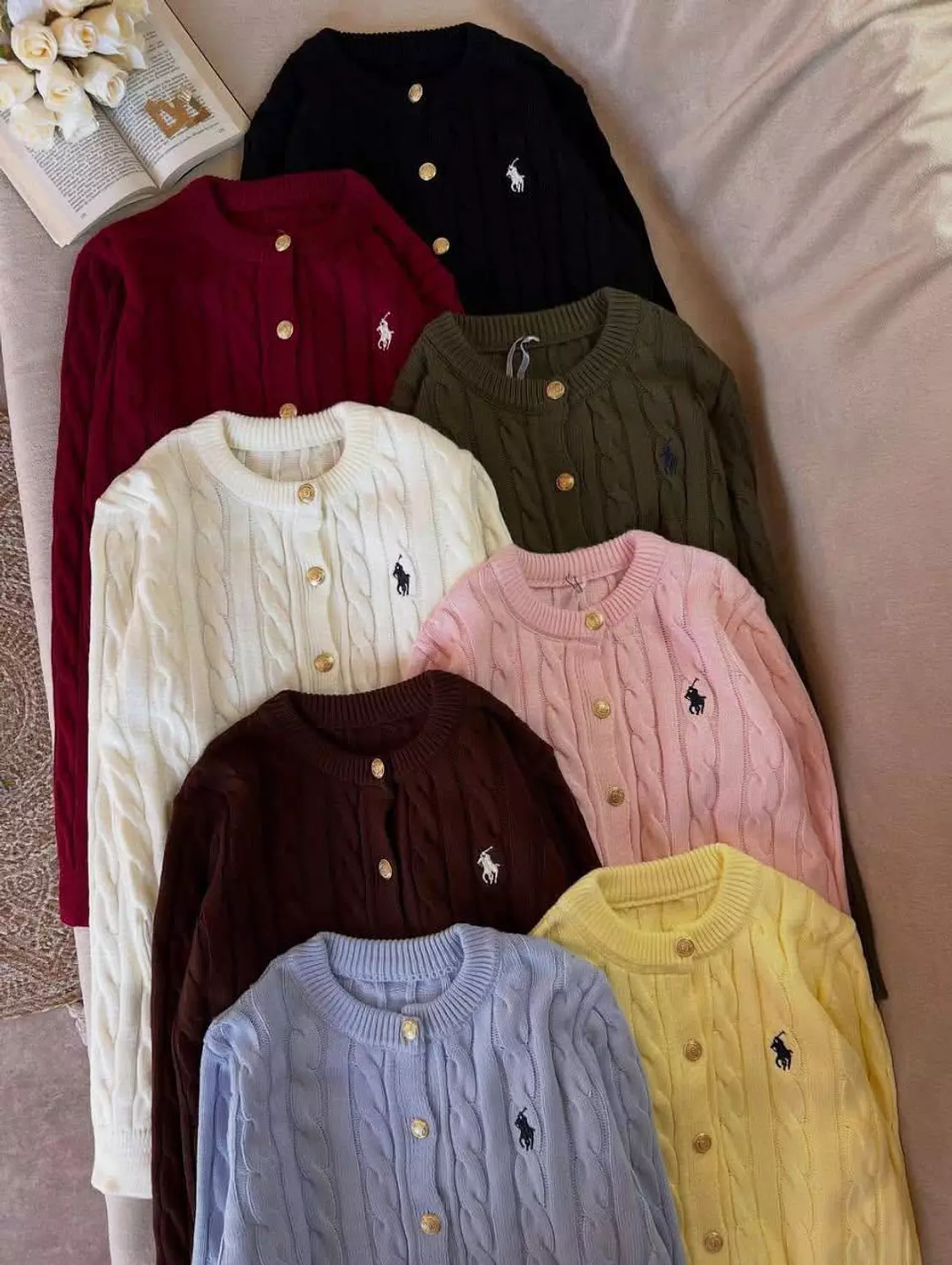 Soft Polo-Embroidered Cardigan * 1