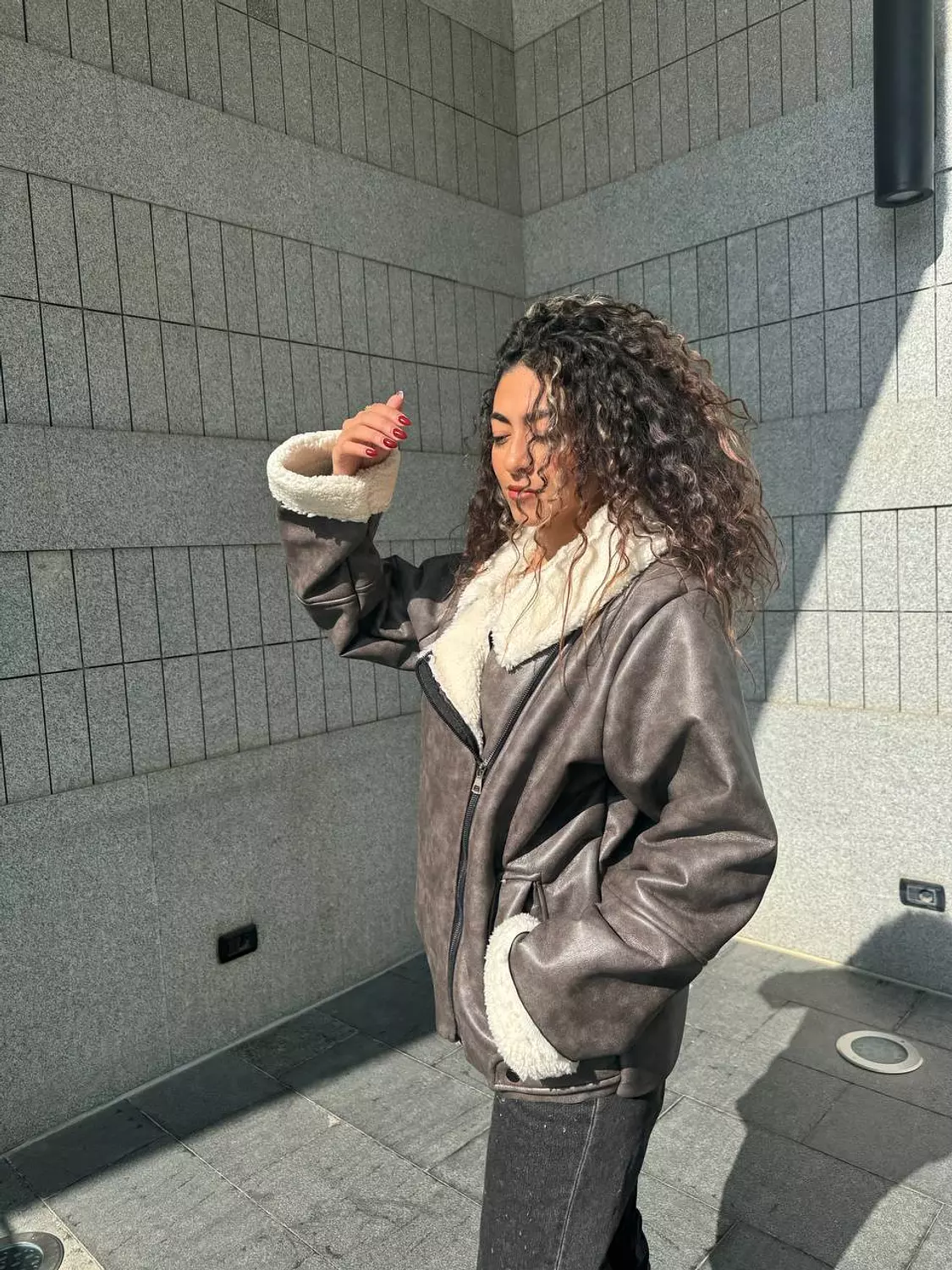Stonewashed Oversized Leather Jacket 9