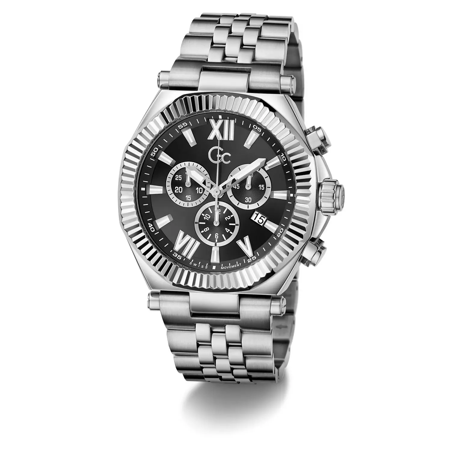 Gc Atlas Chrono Metal Men Watch Silver Stainless Steel Bracelet 3