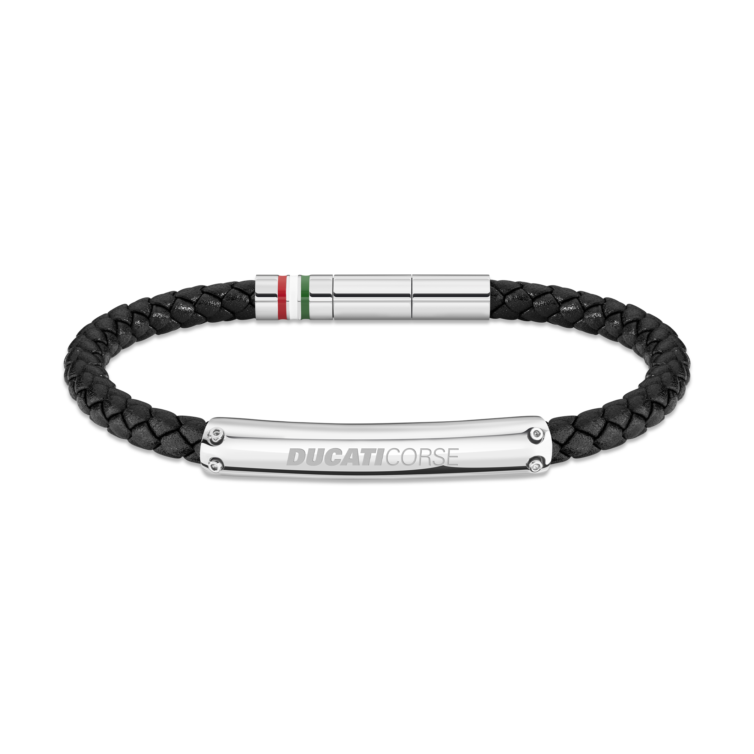 Ducati - DTAGB2137801 - VITTORIA BLACK LEATHER WITH Stainless Steel BRACELET