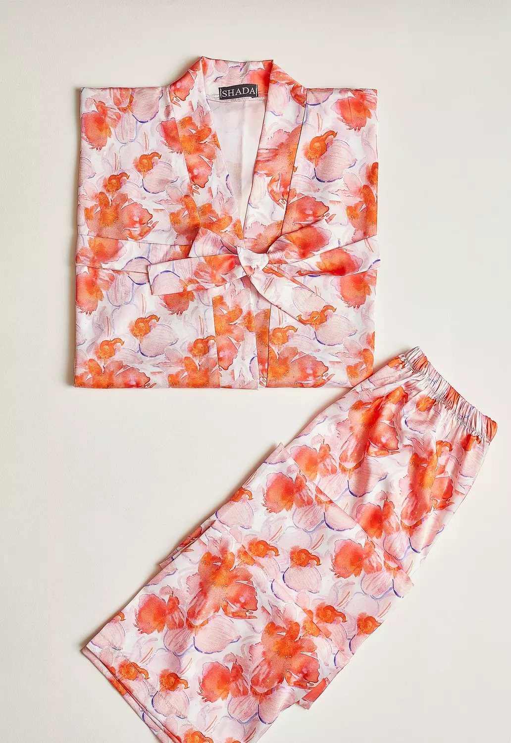 Mixed Colors Robe and Pants Set image
