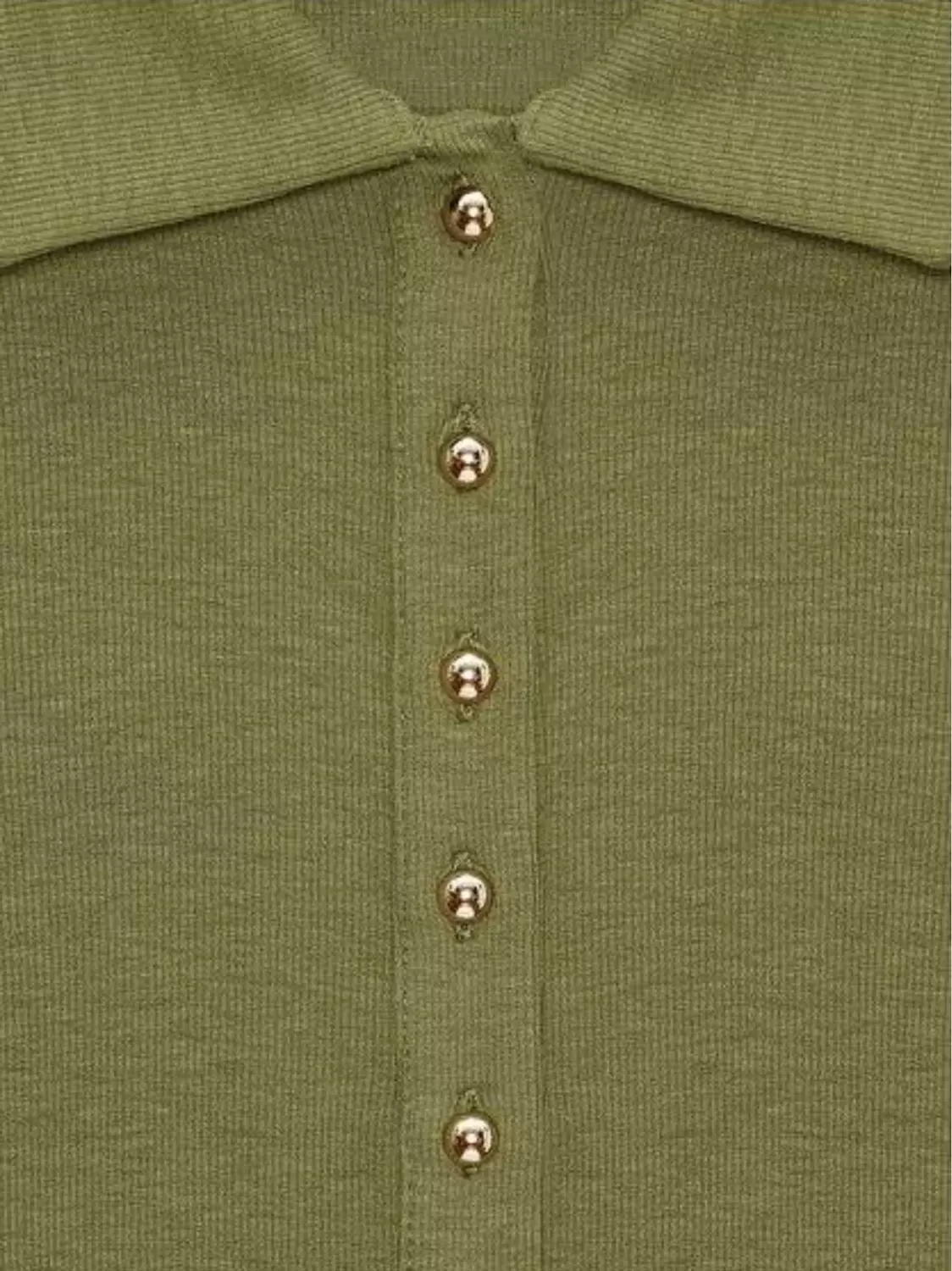 Olive Dilvin top with gold buttons  hover image