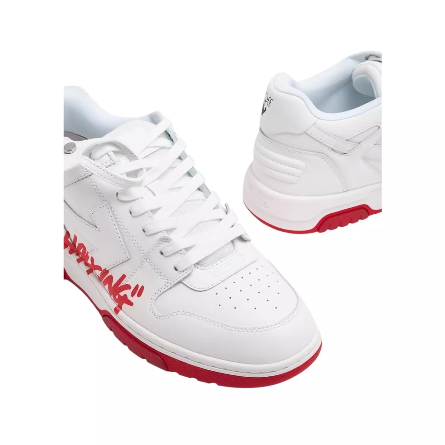 OFF-WHITE Out Of Office “OOO” Low Tops For Walking White Red SS22 3
