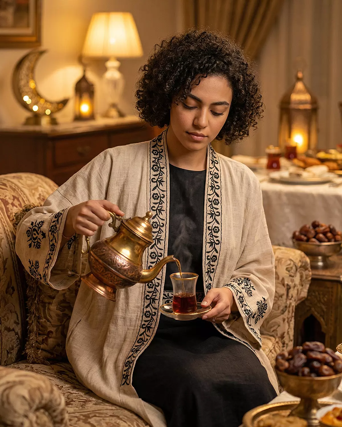 Marrakech Magic Kaftan set- Beige hover image