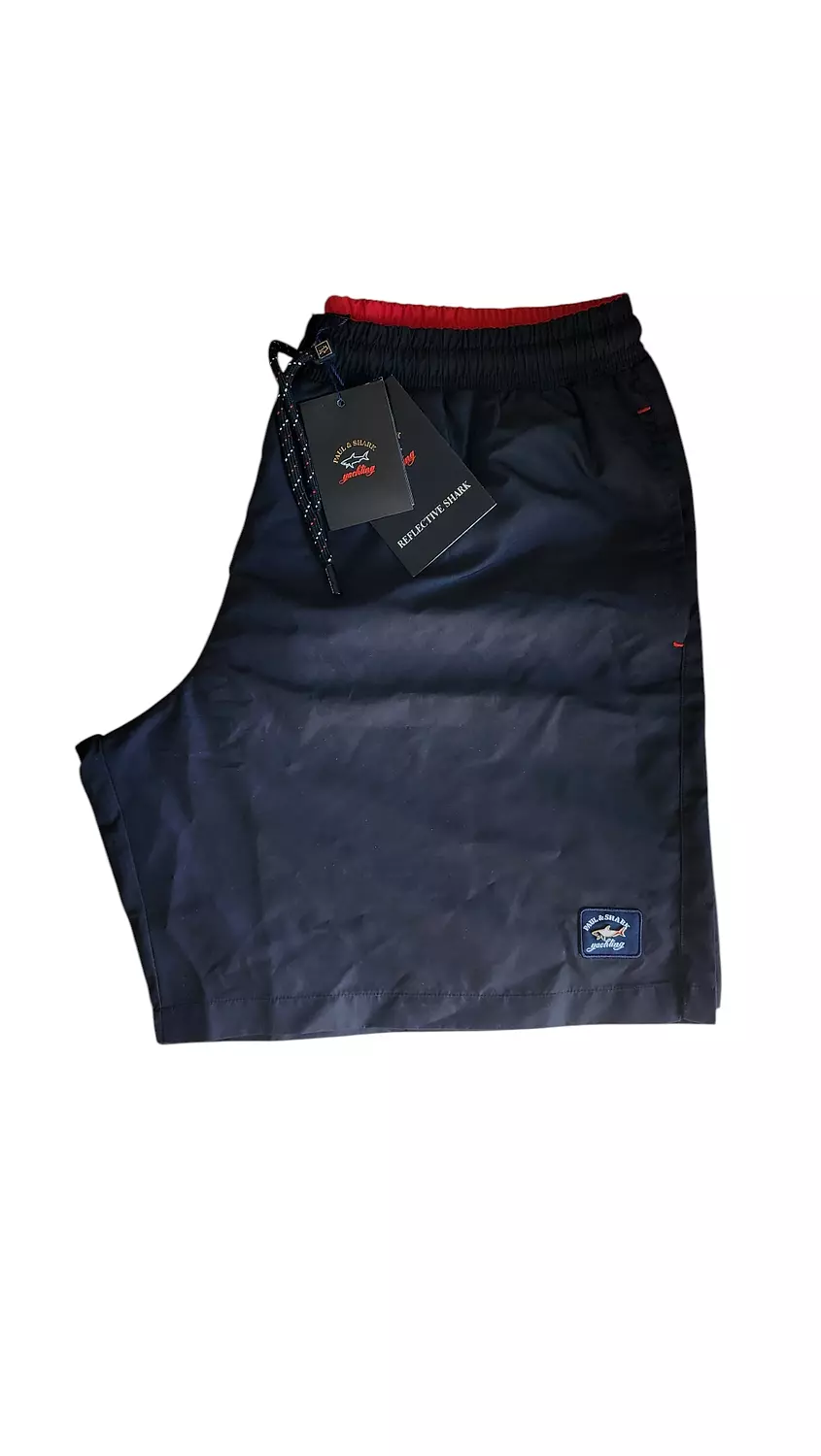 Pauld and shark Swim Shorts with Reflective Logo Print  black image