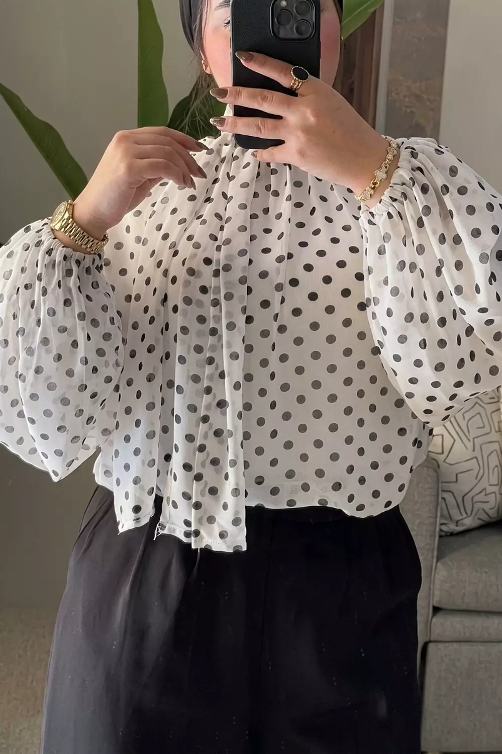 Victorian High Collar Blouse with Bishop Sleeves 2