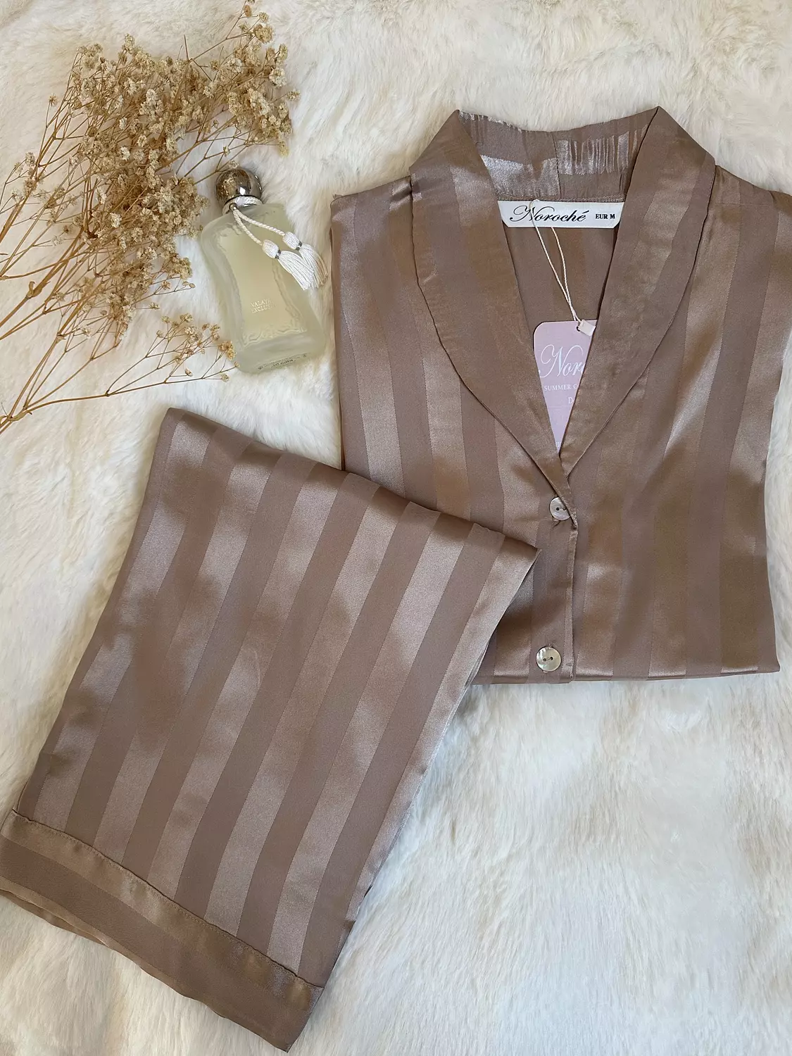 Nude striped jacquard pjs 1