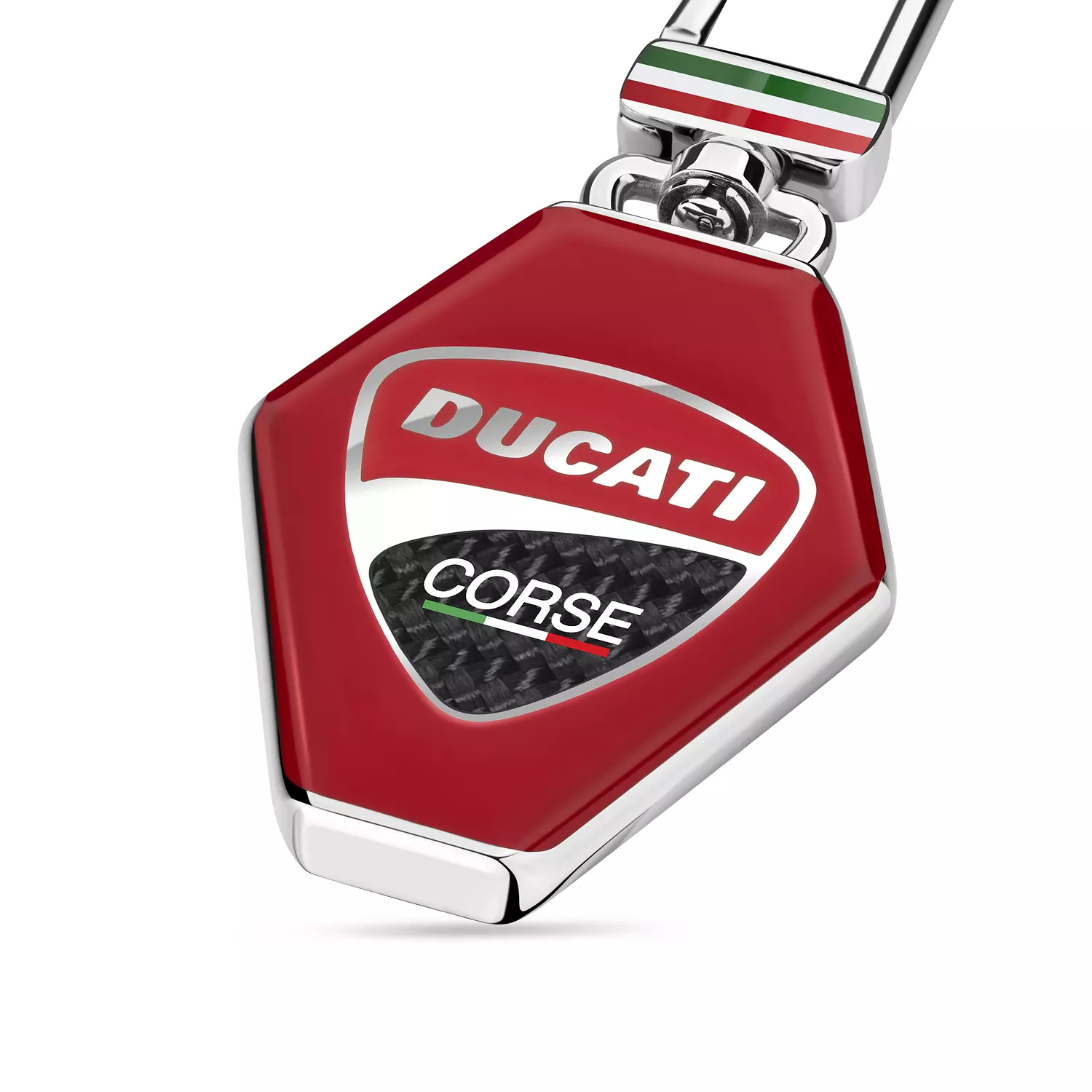 Ducati - DTAGK2138002 - STILE Stainles Steel+RED  ENAMEL KEYRING 2