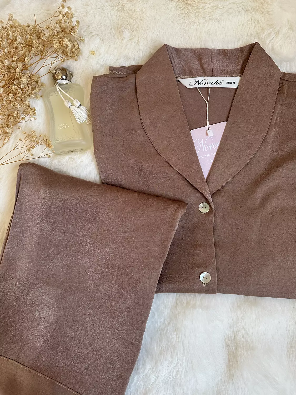 Mocha Crinkled Marble Effect pjs 1