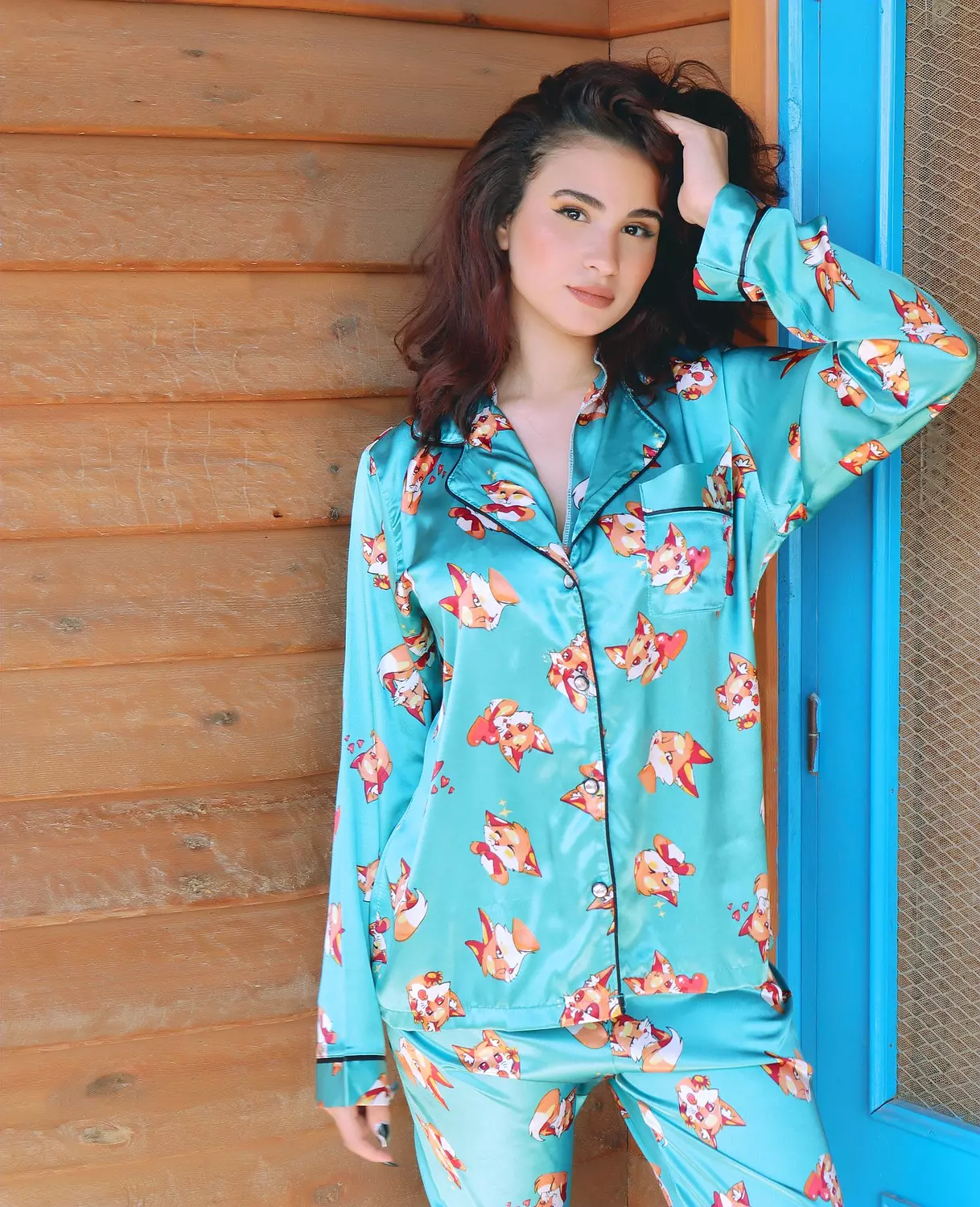 Fox Print Satin Pajama 5