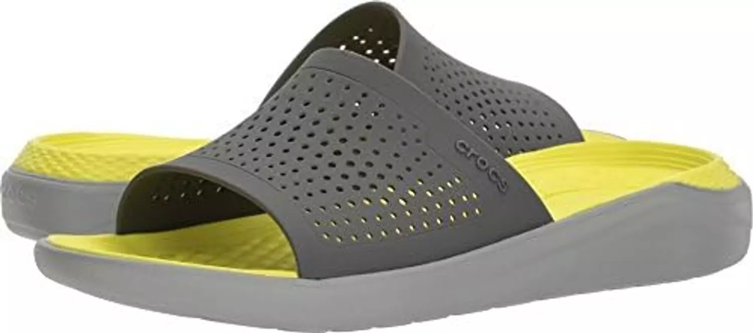 Crocs LiteRide Slide unisex Gray x Yellow  image