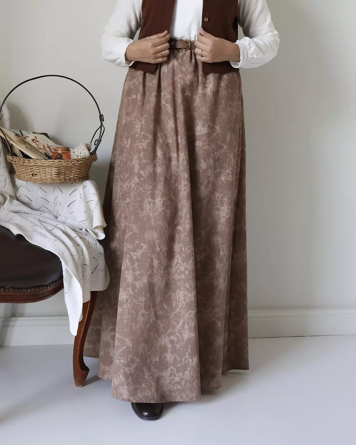 Beige Linen Skirt 1