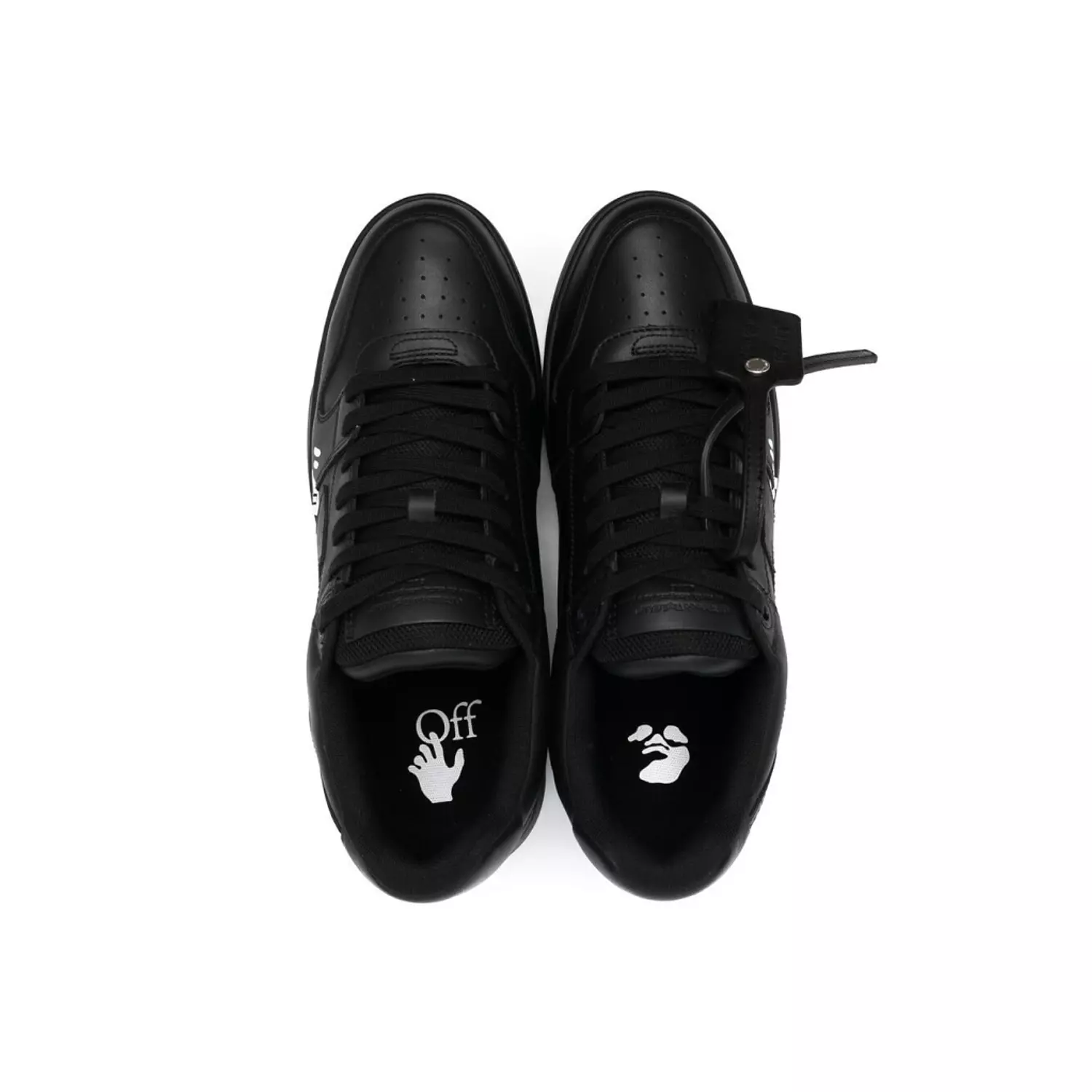 OFF-WHITE Out Of Office OOO “For Walking” Low Tops Black White 2