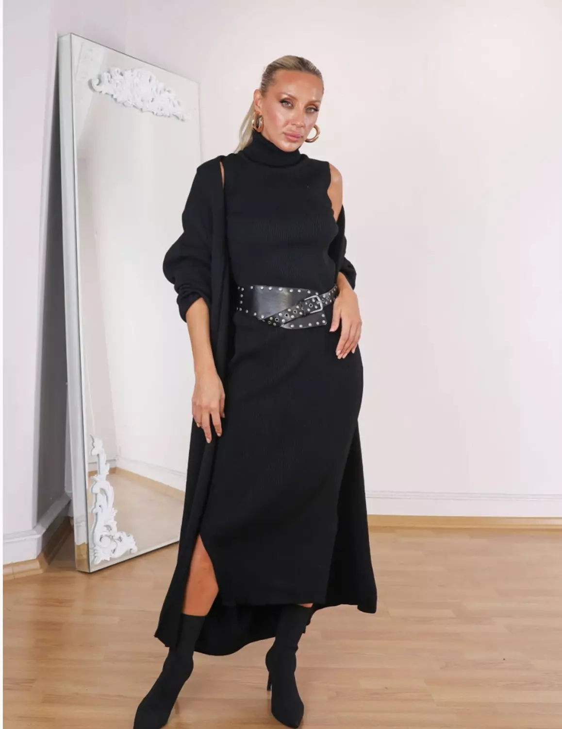 Black Triko Set ( Dress and Cardigan) 5