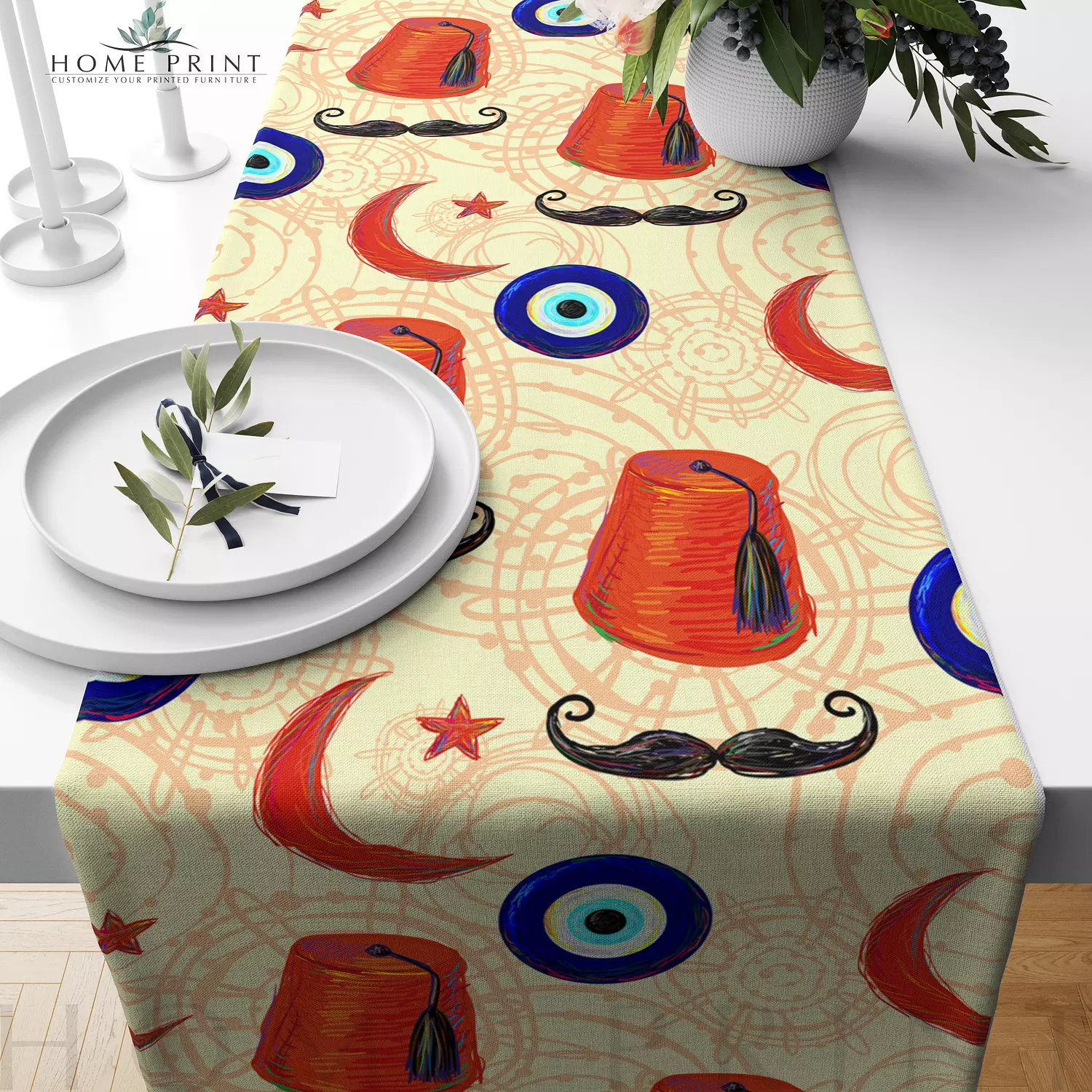 Ramadan Runner - Ramadan Shapes - Multi Color Pattern image