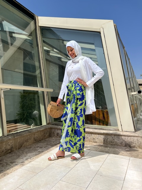 Green/blue wrap skirt image