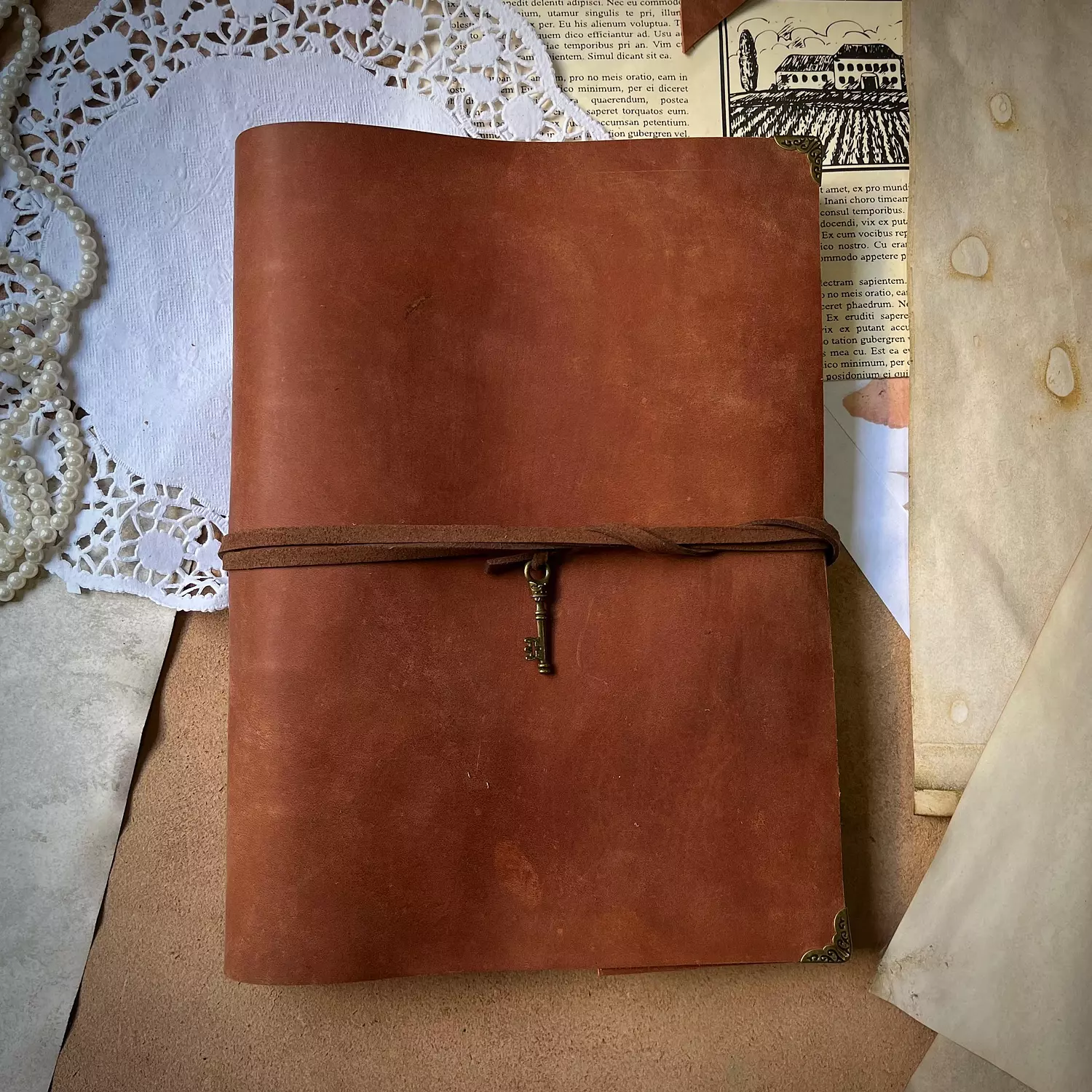 planner notebook A5 small vintage charm lock image