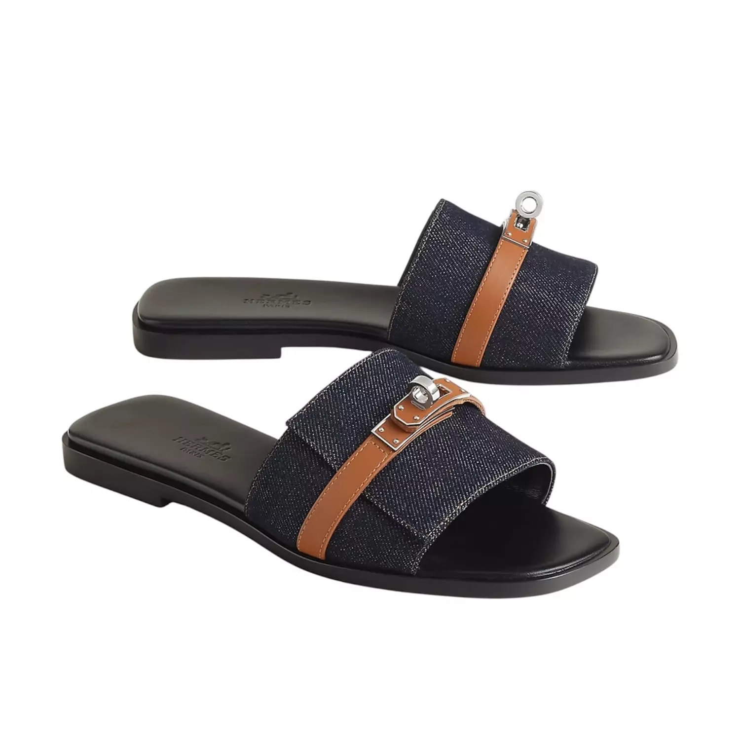 Hermes Giulia sandal Bleu Brut Naturel 3