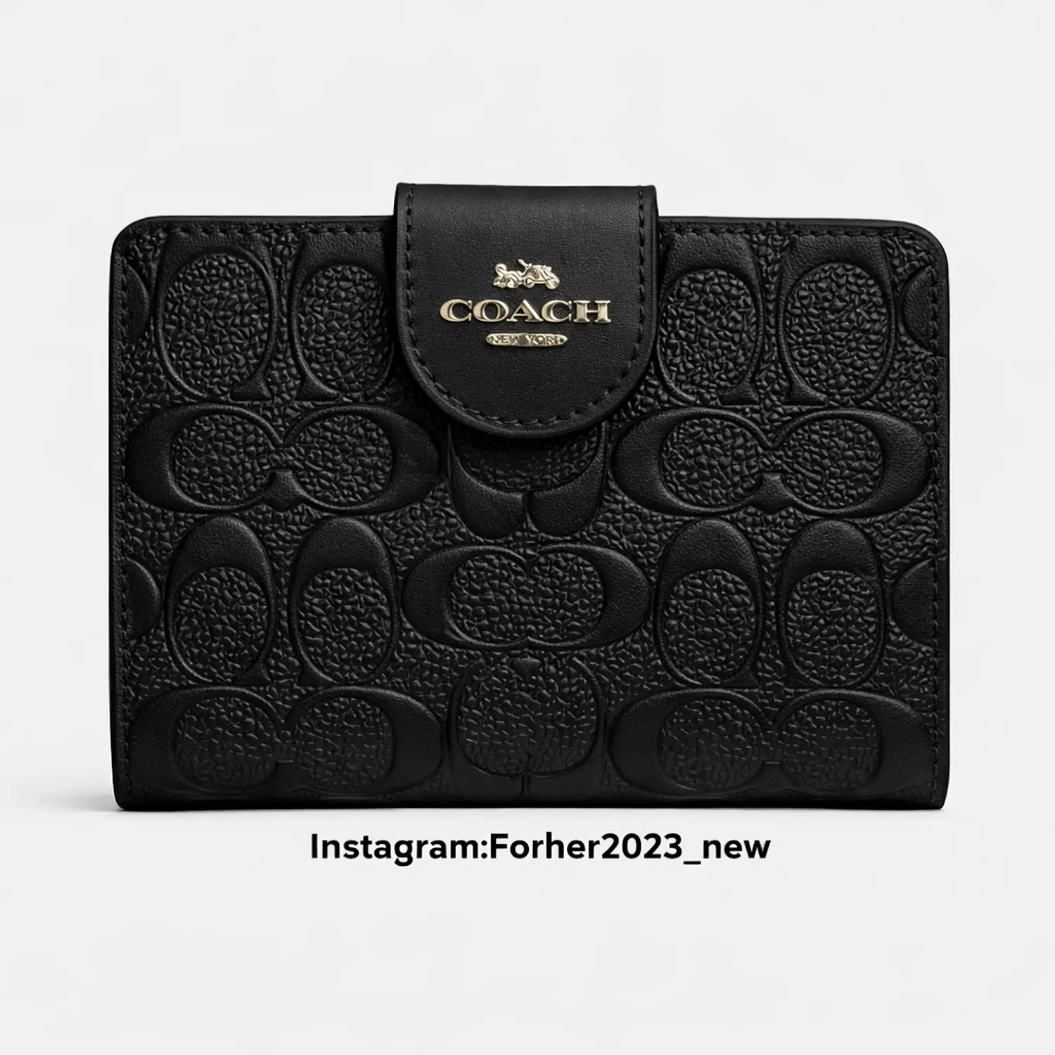 Medium Corner Zip Wallet In Signature in black image
