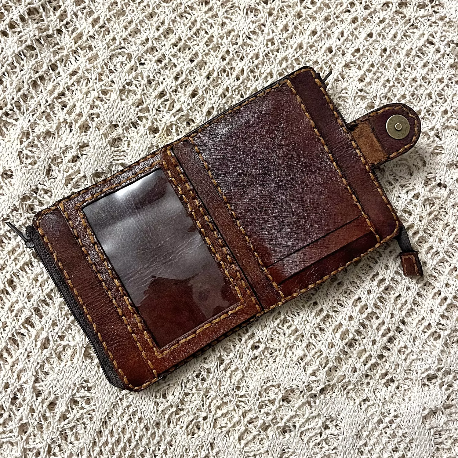 Birds & branches tooled leather wallet -flap closure 2