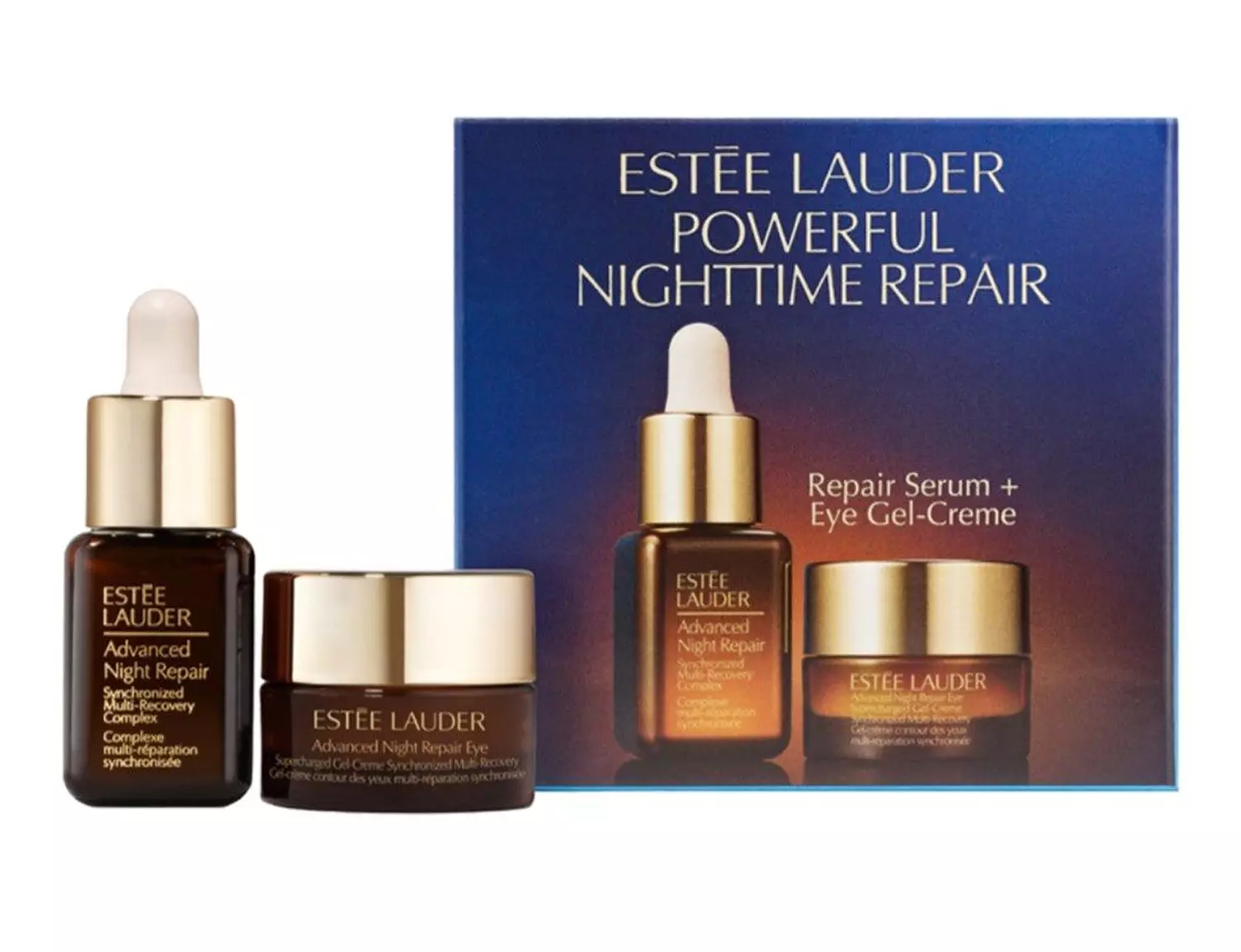 Powerful Nighttime Repair Repair Serum + Eye Gel-Creme Mini Skincare Set